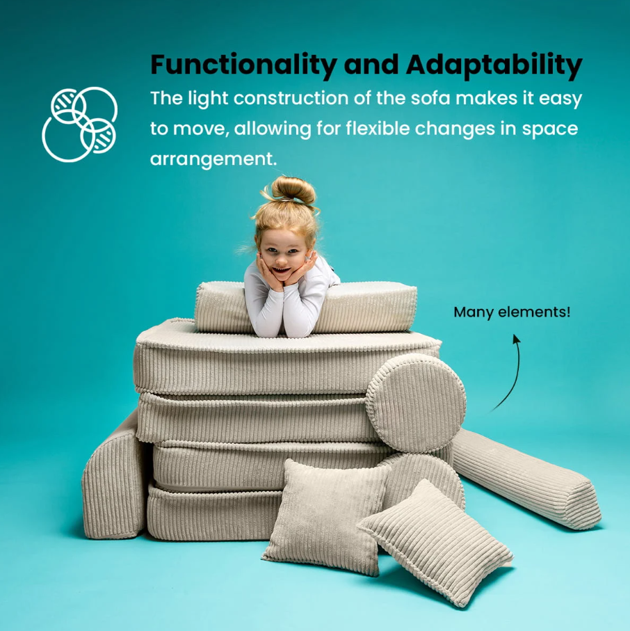 Canapea Modular Meowbaby® Roz Pudră - imagine 2