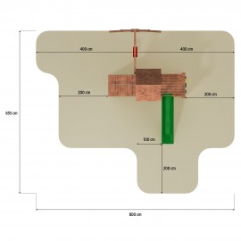 Complex de joacă Fungoo Carol 3, cu tobogan și leagan - imagine 4