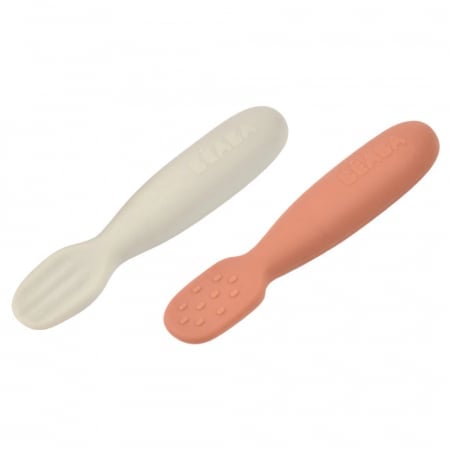 Set 2 Linguri Silicon Beaba Terracotta Velvet - imagine 5