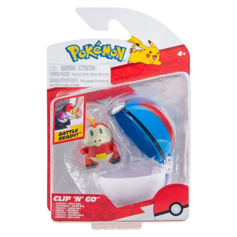 Figurina Pokemon Fuecoco Clip N Go cu Great Ball