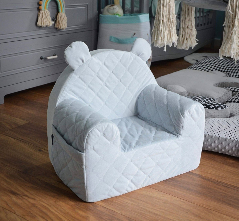 Fotoliu Copii Babysteps Velvet Ursulet Teddy Gri