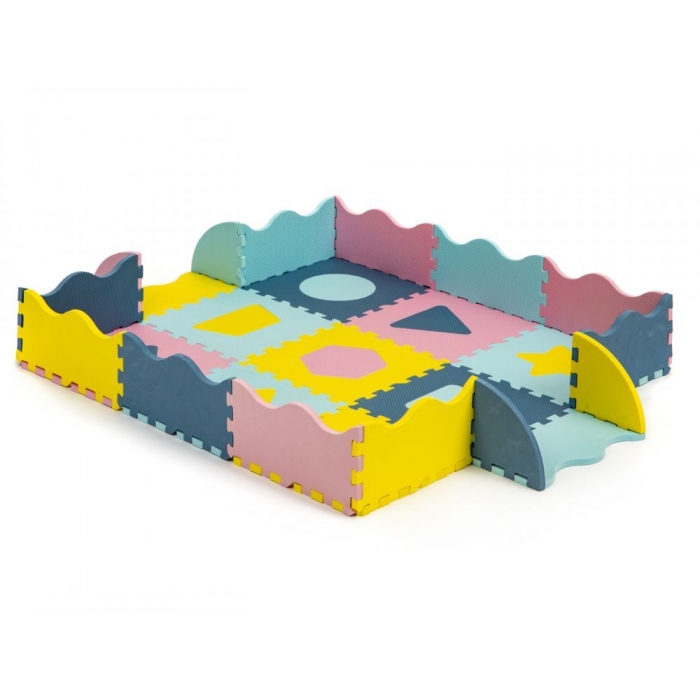 Saltea Joaca Ecotoys 25 Elemente EVA Multicolor - imagine 5