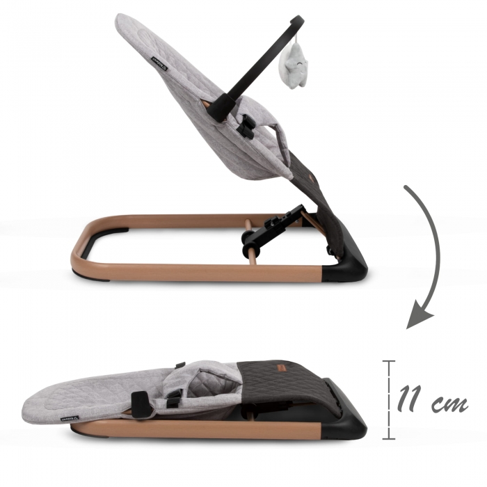 Balansoar Kidwell Laro Wooden Grey, Confort și Siguranță - imagine 5