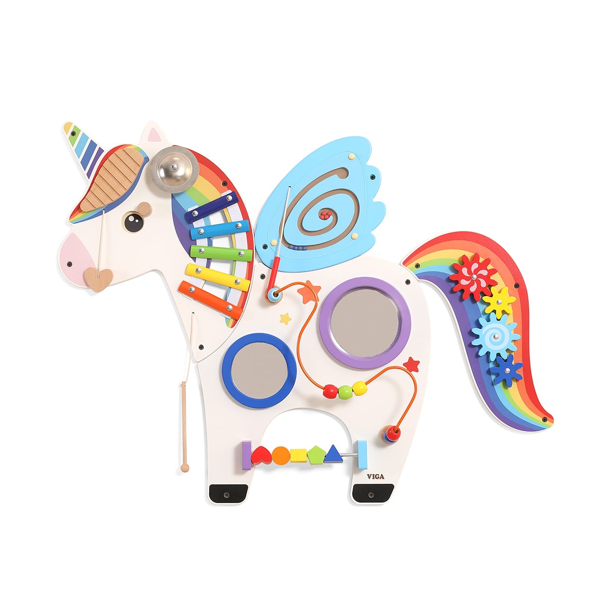 Jucărie Perete Viga Unicorn, Activități