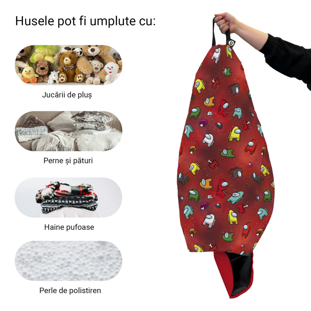 Husa Puf Bean Bag Para XL Rosu | Updeco