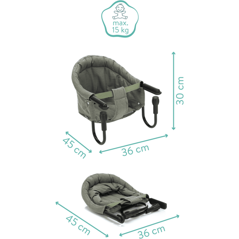 Scaunel masă portabil Fillikid Flexi Green Melange - imagine 2