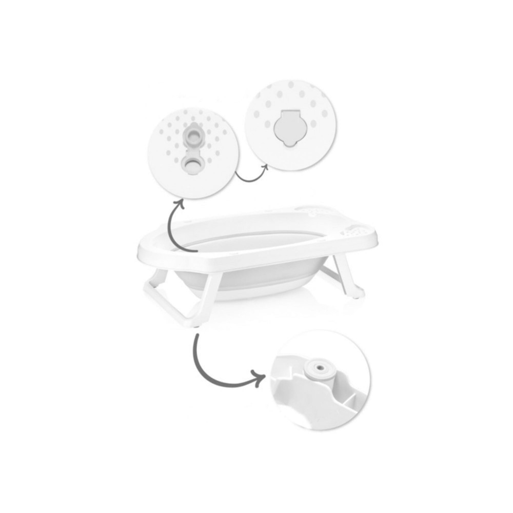 Cădiță pliabilă gri SeviBebe, sigură și ergonomică - imagine 2