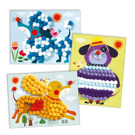 Atelier Creativ Djeco Catelusi Pufosi - Joc Colaj - imagine 5