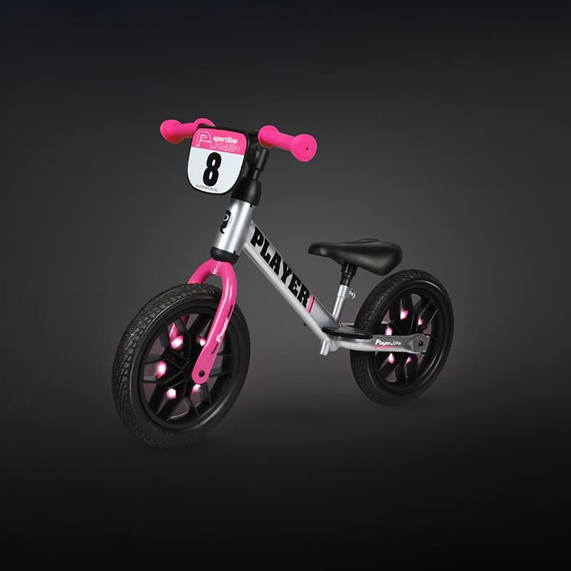 Bicicletă Fără Pedale Qplay Roz cu LED - imagine 3