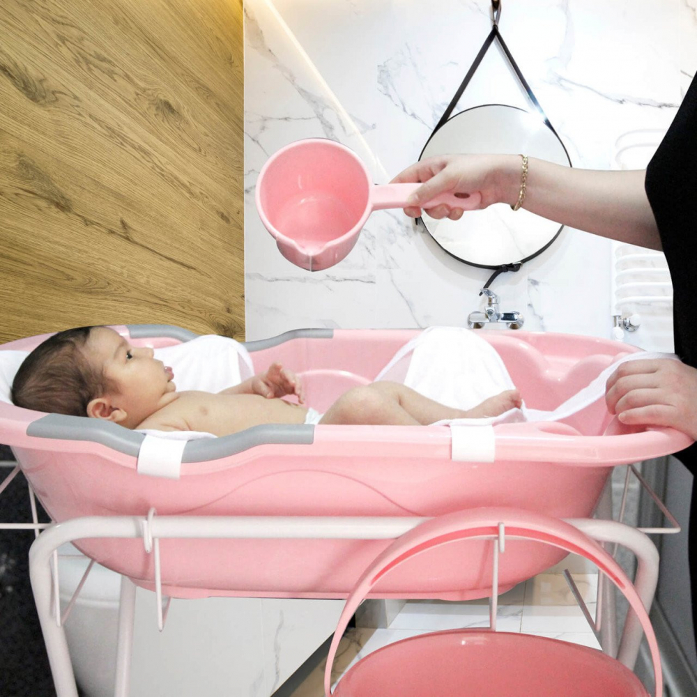 Set Cadită Baie BabyJem, 6 Piese, Roz