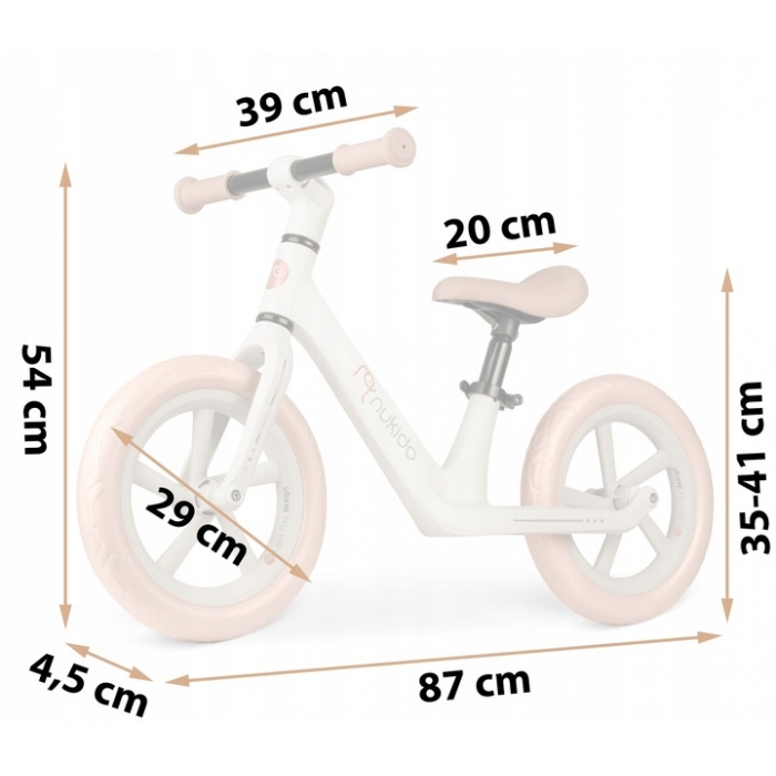 Bicicleta fara pedale Nukido Light Flee Bej - imagine 5