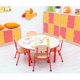 Masa Gradinita Bambino Rotunda Rosu, Diametru 120 cm - imagine 2