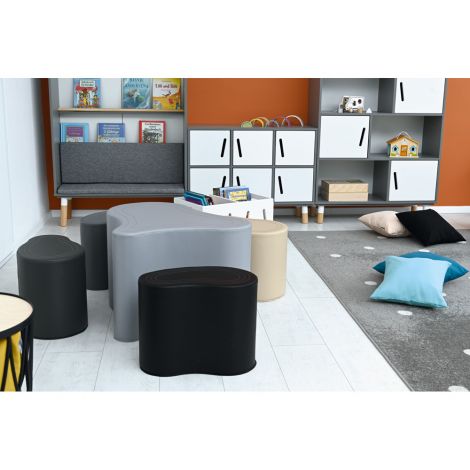 Set Pufuri LO3 Masa+Scaune Gri-Bej Moje Bambino - imagine 4