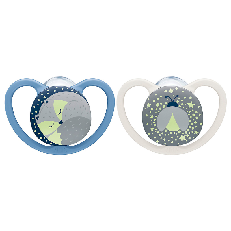 Set 2 Suzete NUK Space Night Silicon 6-18 Luni