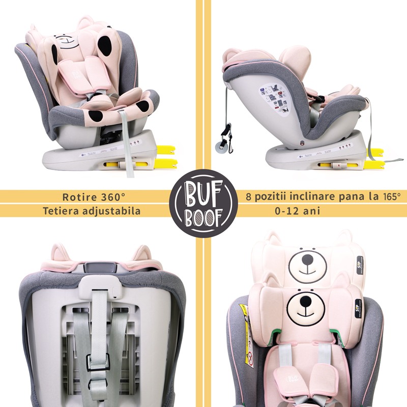 Scaun Auto Buf Boof Tweety Rotativ 360° i-Size