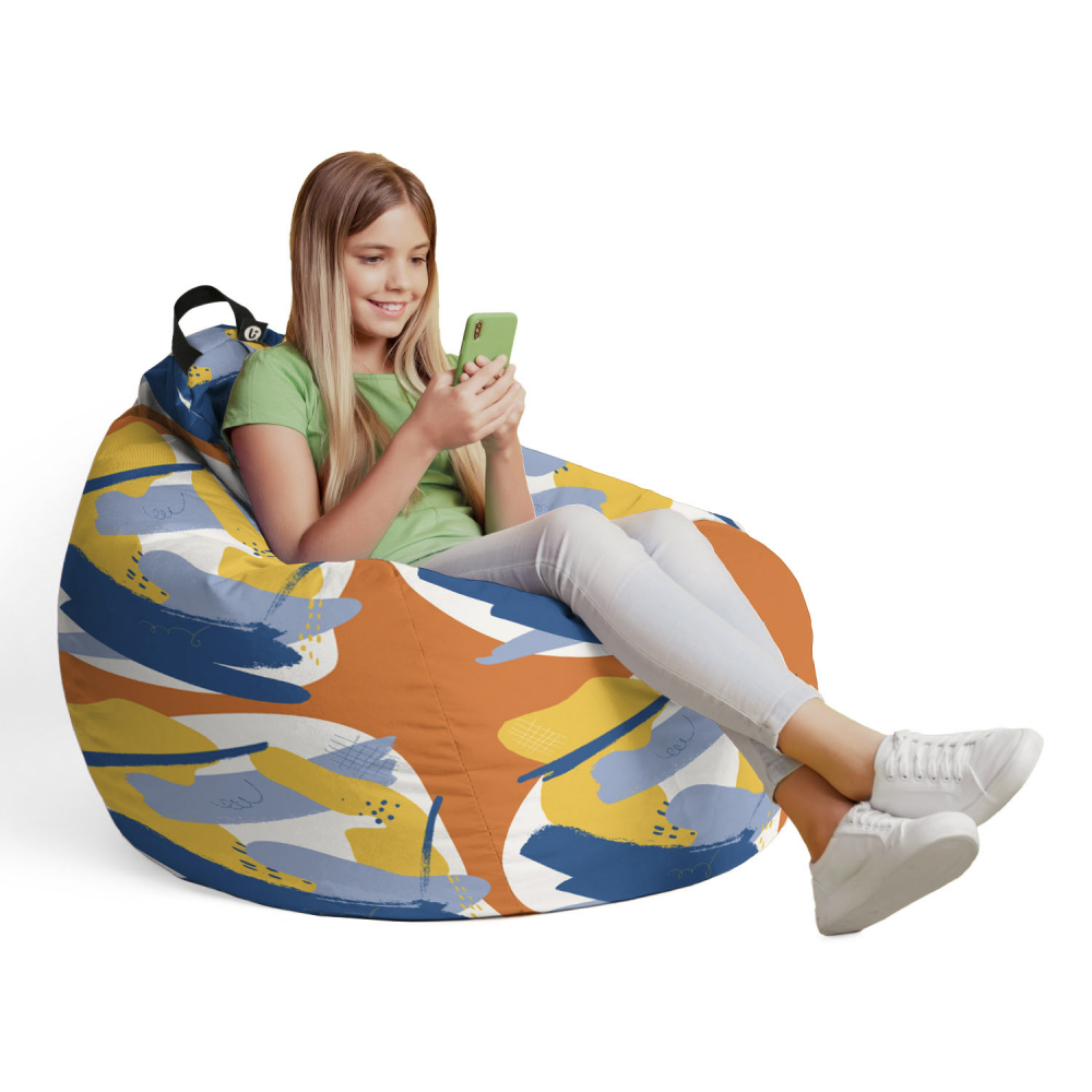 Husă Puf Bean Bag Para L Abstract Retro Updeco - imagine 4