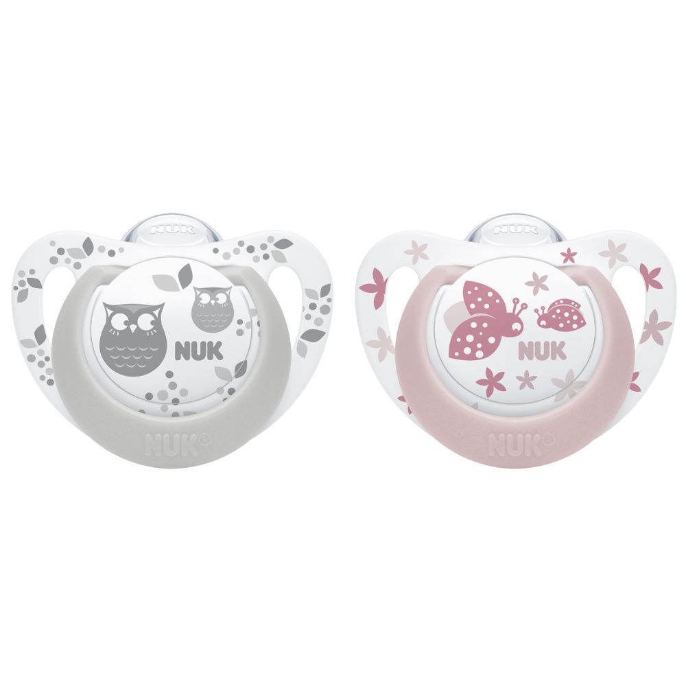 Set 2 Suzete NUK Genius Color Silicon M1 Roz 0-6 luni
