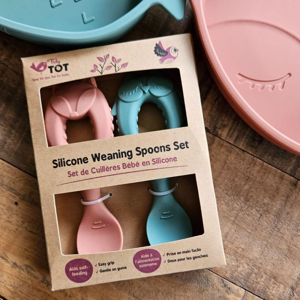 Set lingurite silicon Bufnita si Vulpita Tidy Tot - imagine 2