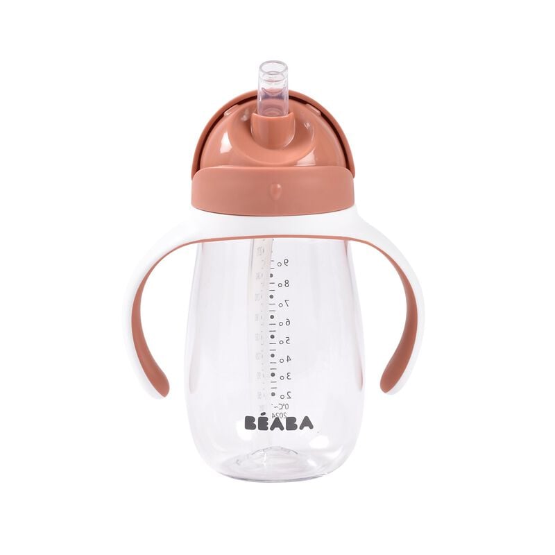 Cana cu pai Beaba Tritan 300 ml Terracotta