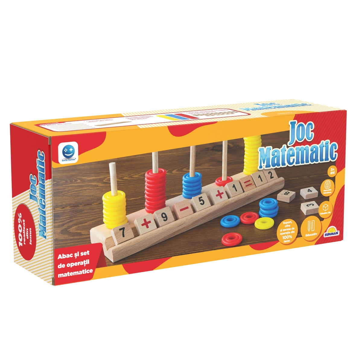 Joc matematic Smile Games, educativ, din lemn