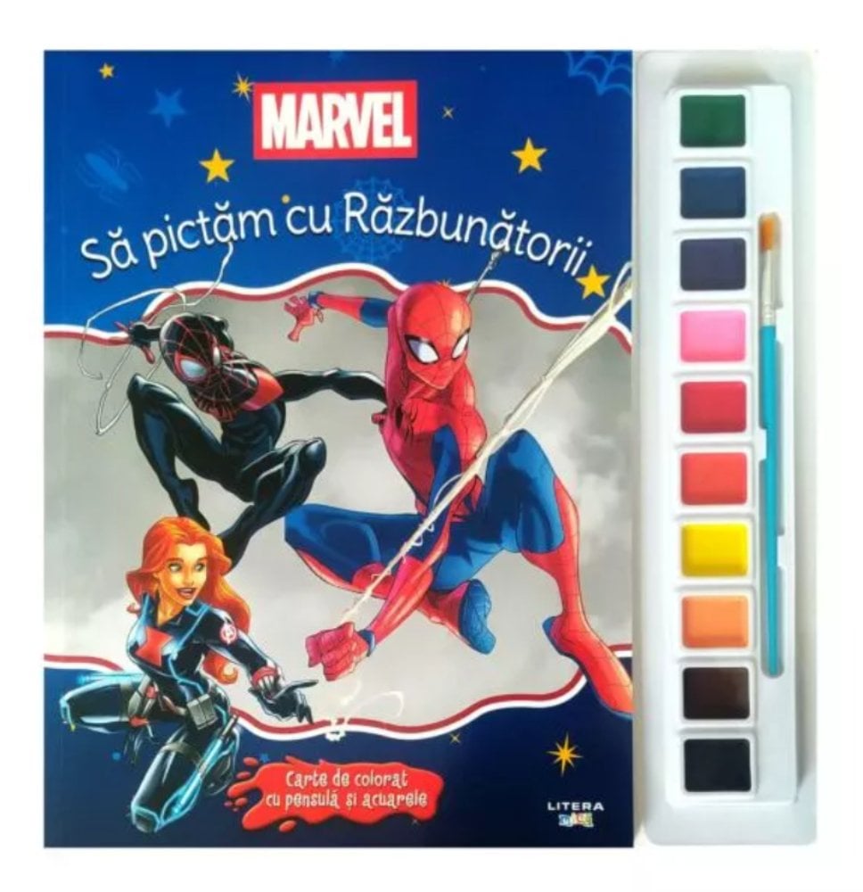 Litera Marvel Avengers Carte Colorat cu Pensule