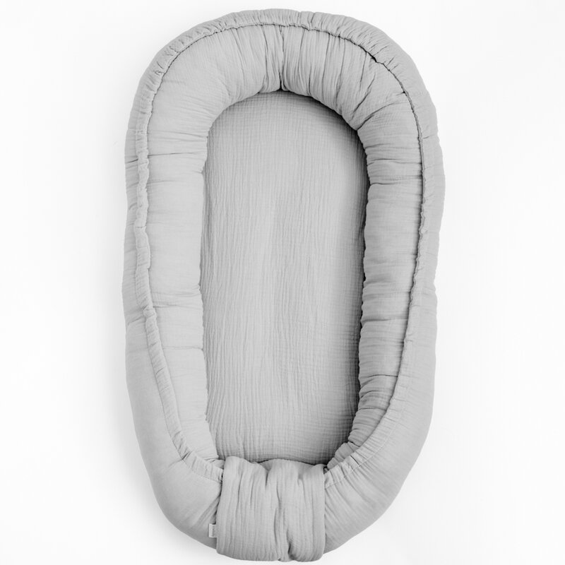 Baby Nest New Baby din Muselina Light Grey - imagine 2