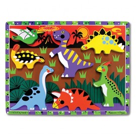 Puzzle Lemn în Relief Dinozauri Melissa & Doug