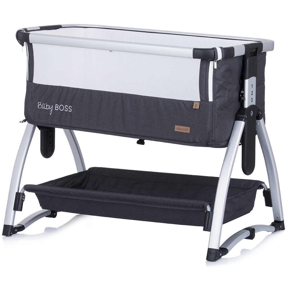 Patut Co-Sleeper Chipolino Baby Boss Anthracite - imagine 4