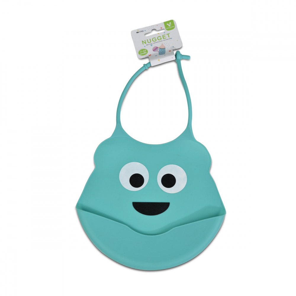 Baveta Cangaroo Silicon Nugget Blue cu Buzunar