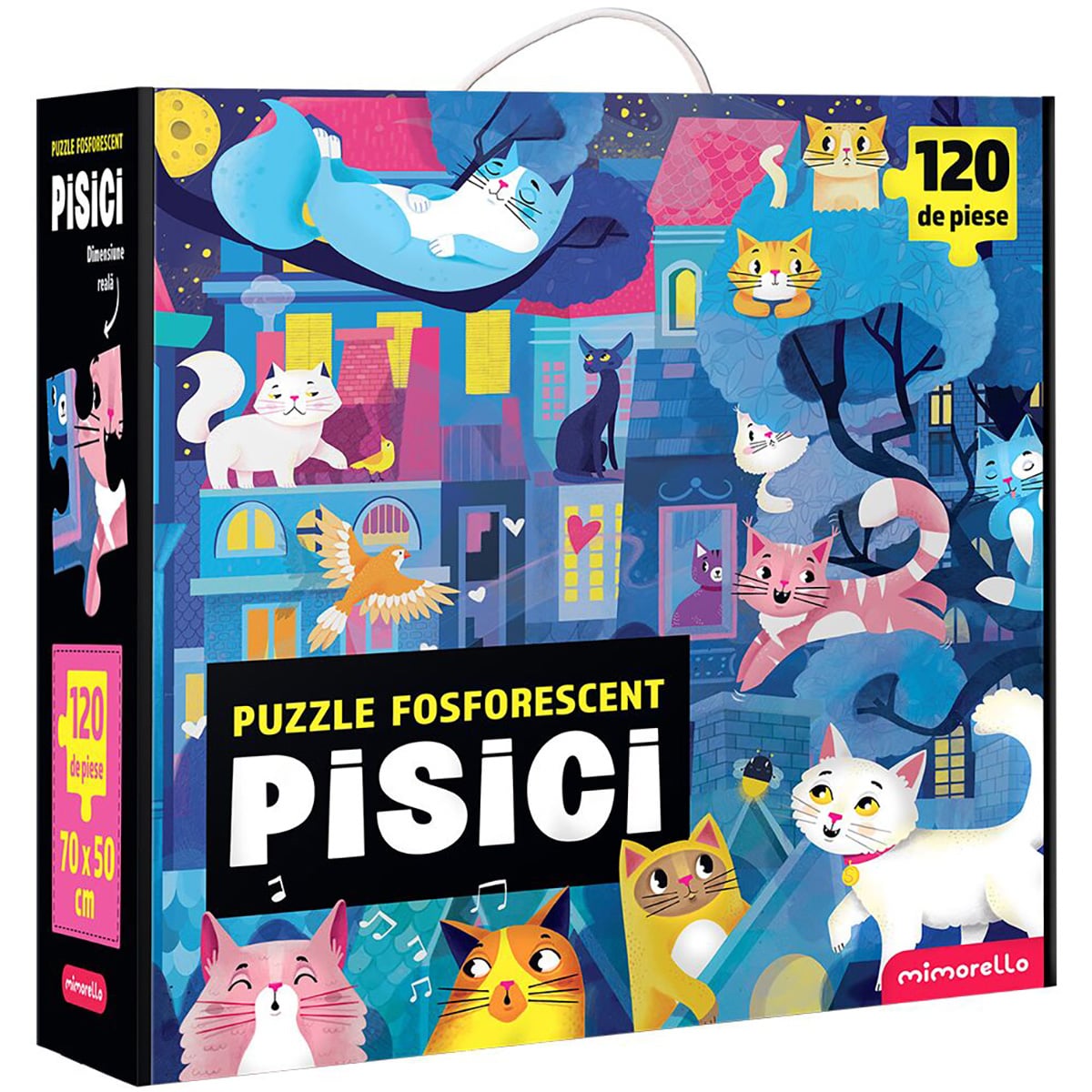 Puzzle Fosforescent Pisici Mimorello 120 piese