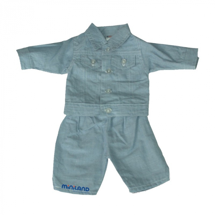 Set costum jeans Miniland pentru păpuși 38-42 cm