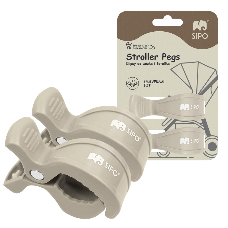 Set 2 cleme Sipo Beige pentru carucior - imagine 5