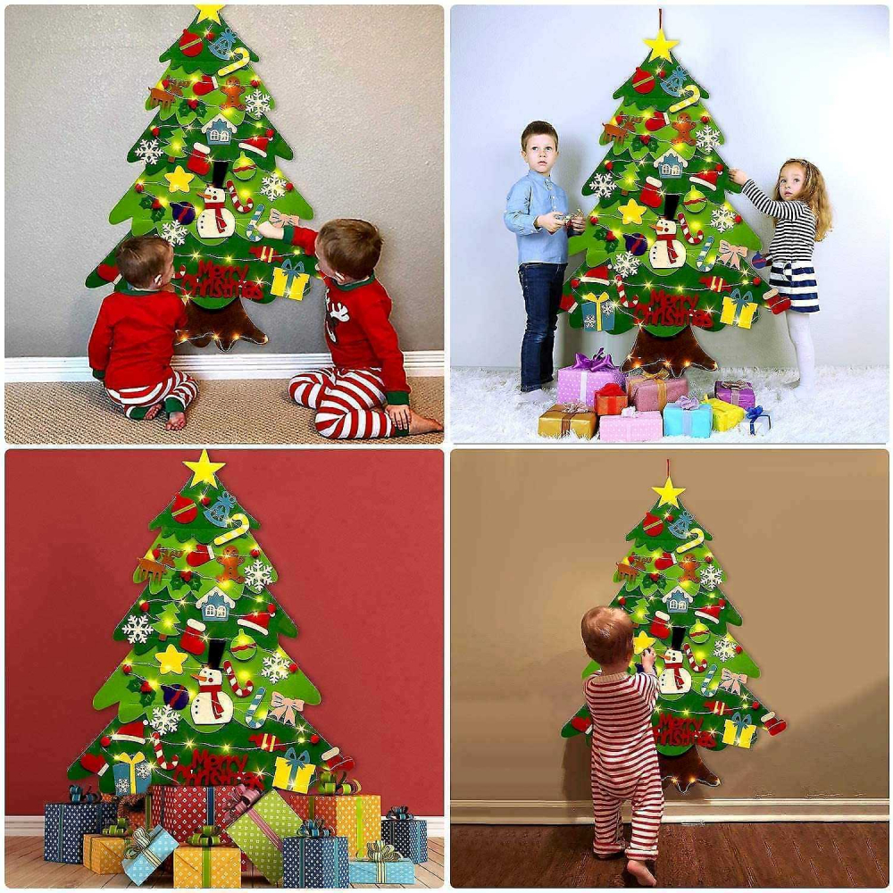 Brad de Crăciun din Fetru Bambinice cu Decoratiuni - imagine 3