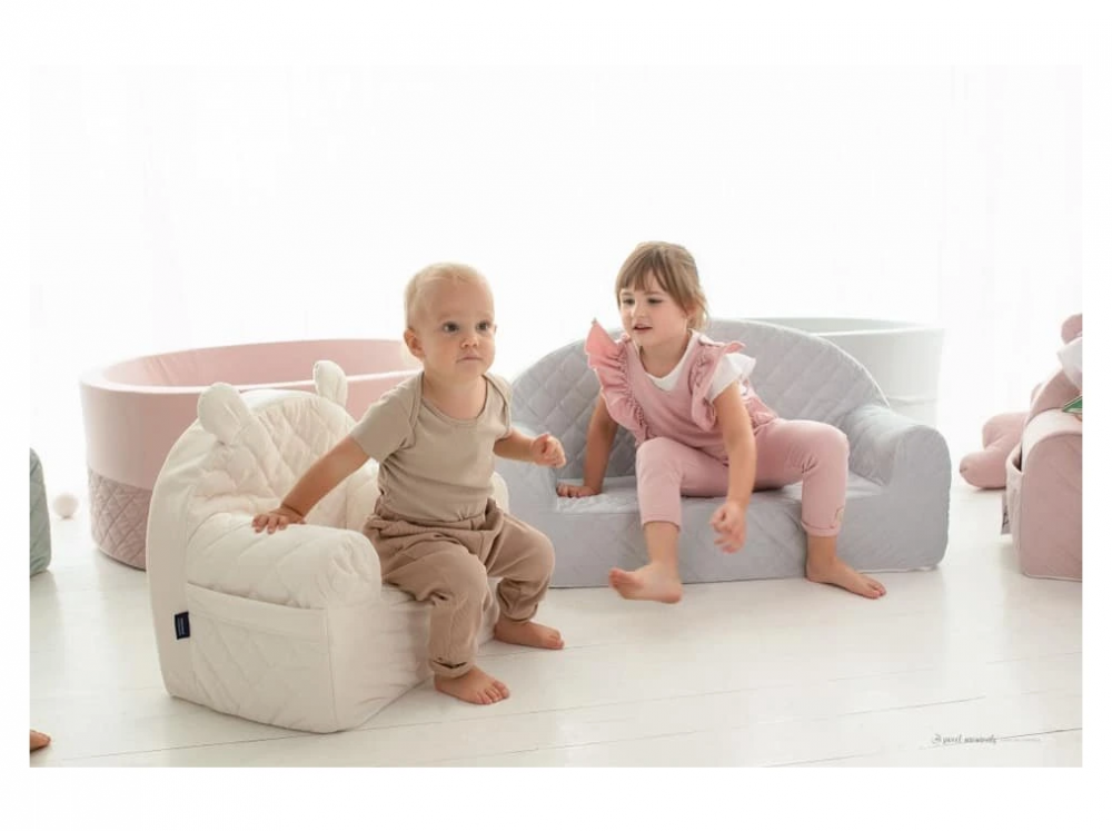 Canapea Babysteps Velvet Gri | Siguranță și Confort - imagine 2