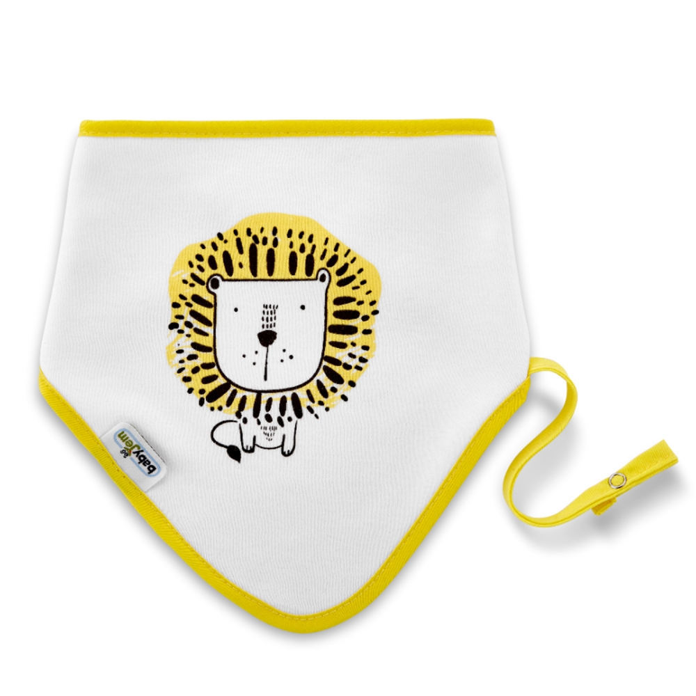 Baveta cu suport suzeta BabyJem Triangle White - imagine 2