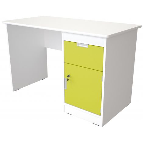 Birou Quadro Alb-Verde Lime cu Sertar | Moje Bambino