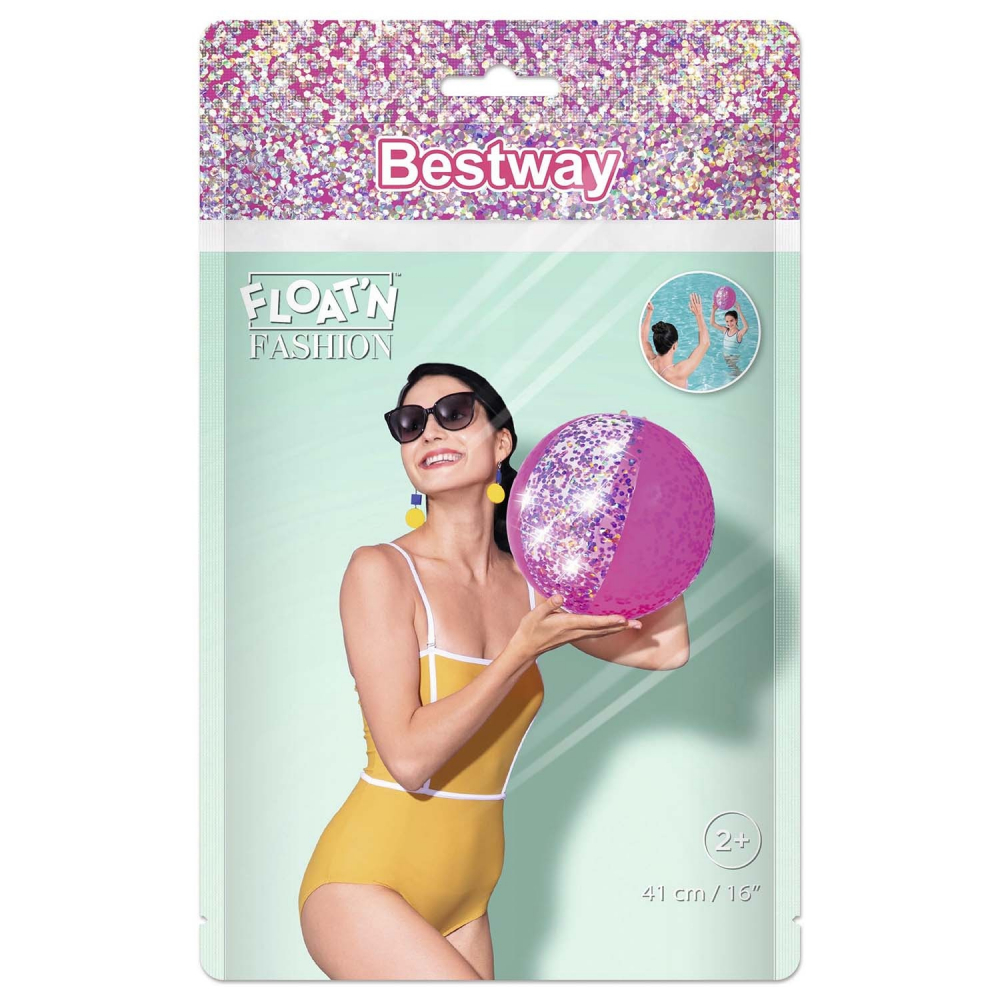 Minge Plaja Bestway Glitter Roz 41 cm - imagine 9