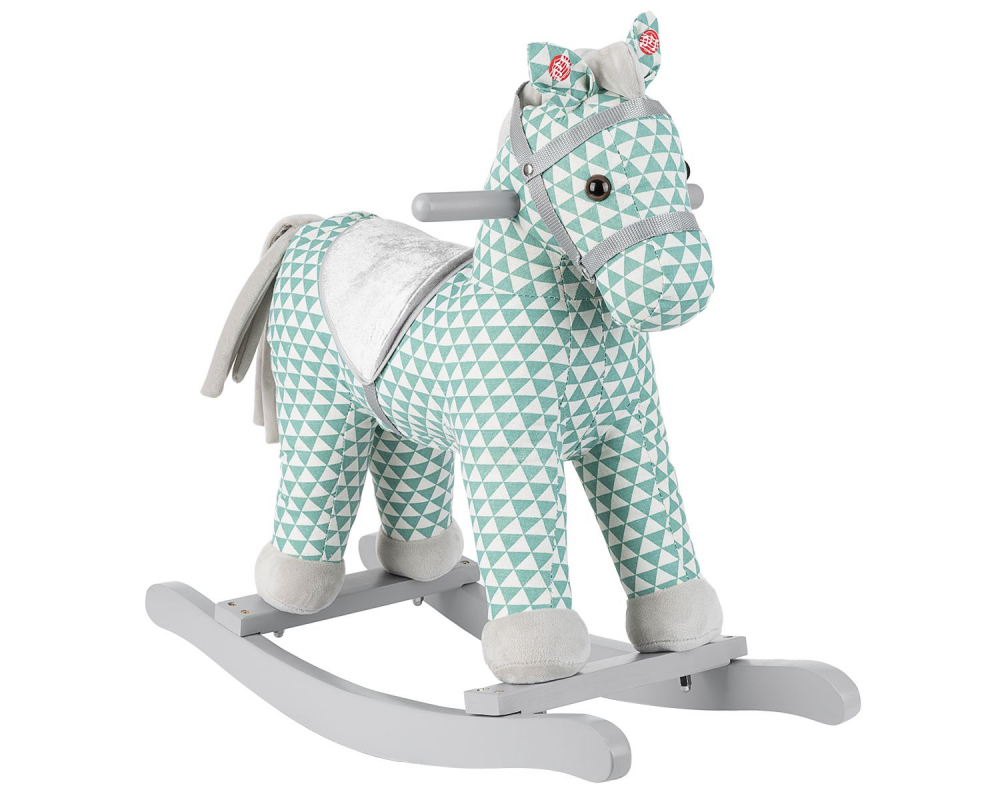 Balansoar Kikkaboo Green Horse cu Sunete, Pluș și Lemn - imagine 2