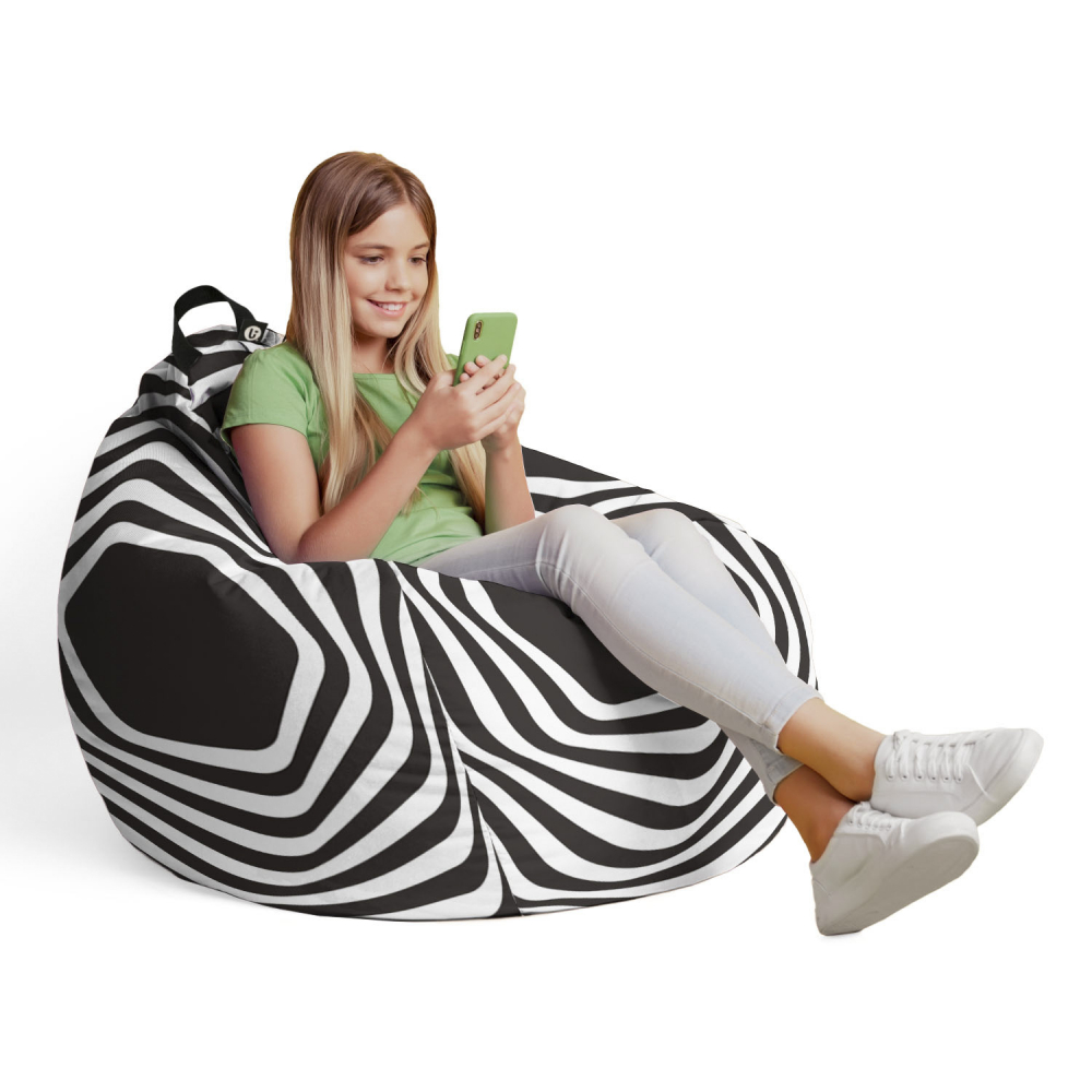 Husă Puf Bean Bag Para L, Model Zebra, Updeco - imagine 4