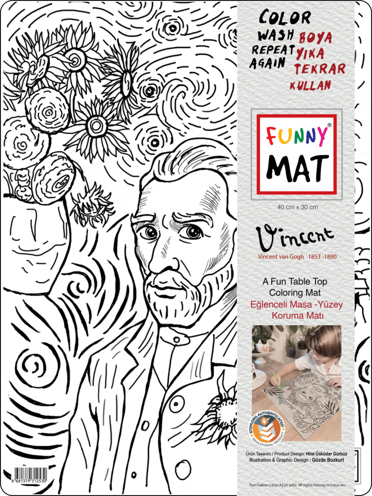 Plansa Colorat Reutilizabila Van Gogh | Funny mat