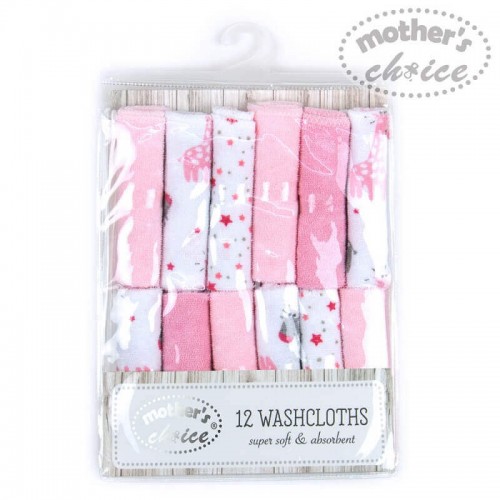 Set 12 mini prosoapele bebe alb-roz Mother's choice - imagine 4