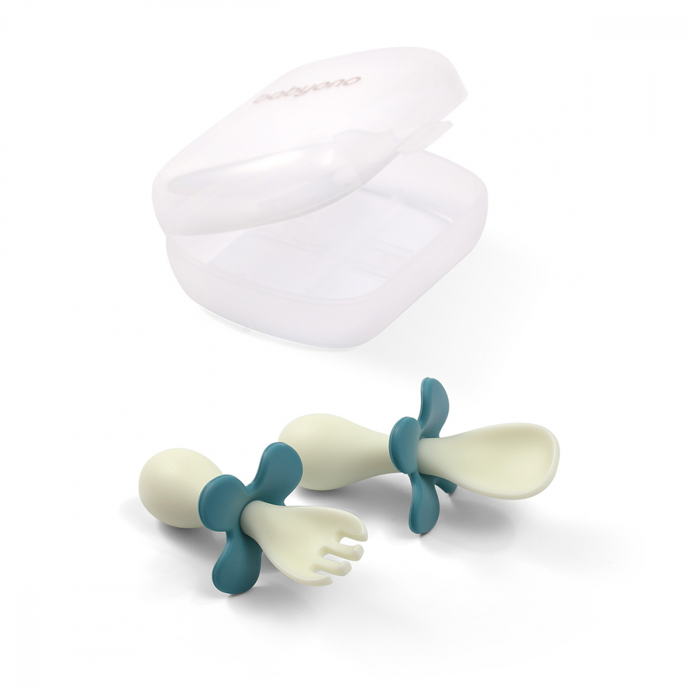 Set Tacâmuri Babyono Ergonomice Verde - imagine 2