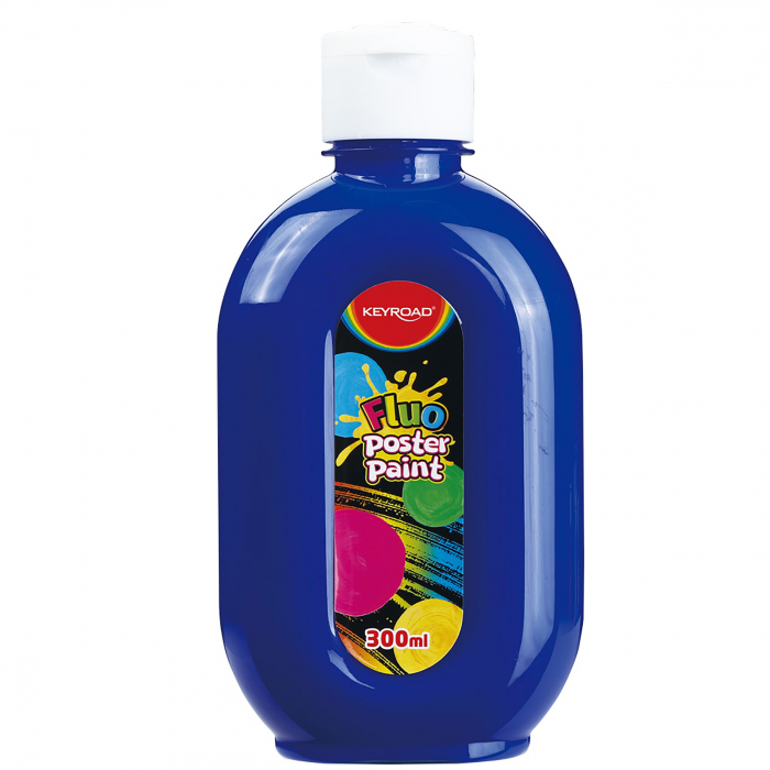 Culoare Tempera Albastru Fluorescent Keyroad, 300 ml