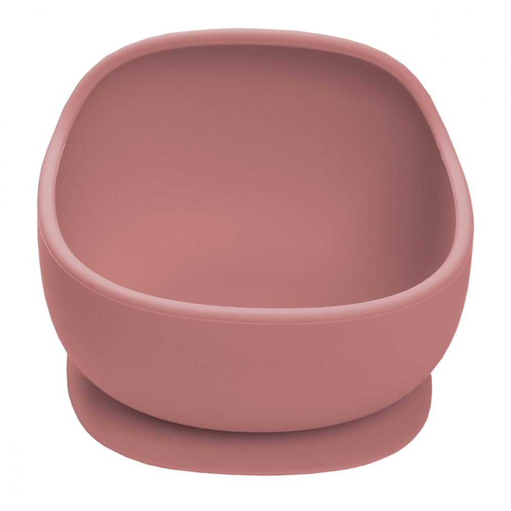 Bol AppeKids cu ventuza Old Rose - anti-murdărie - imagine 6