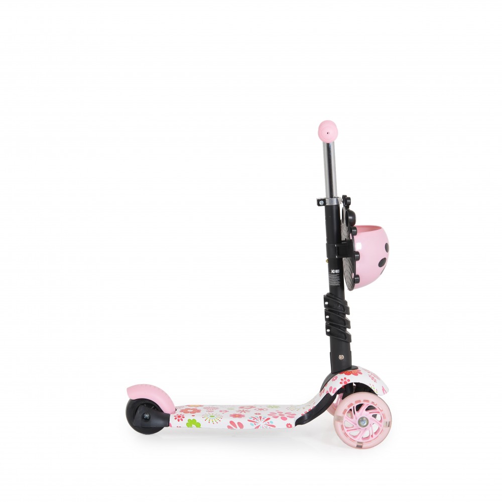 Trotineta 3in1 Moni Lollipop Pink cu Maner Parental - imagine 2