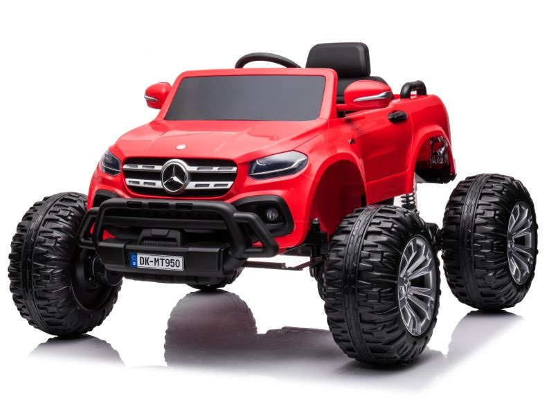 Masinuta electrica Mercedes X-Class Monster Truck, 180W, 4x4, roti moi, scaun tapitat, telecomanda, rosu