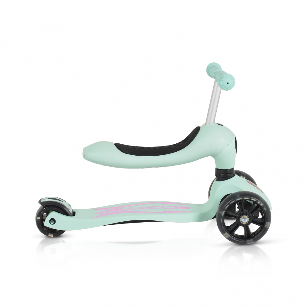 Trotineta 2in1 Skiddy Byox cu scaun și lumini LED