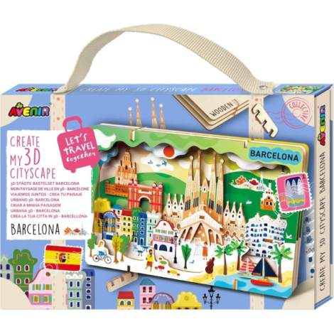 Kit 3D Barcelona Avenir - Puzzle Lemn Educativ
