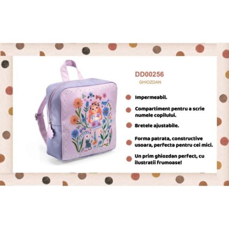 Rucsac Djeco Lila pentru Copii - Rezistent la Apă - imagine 4