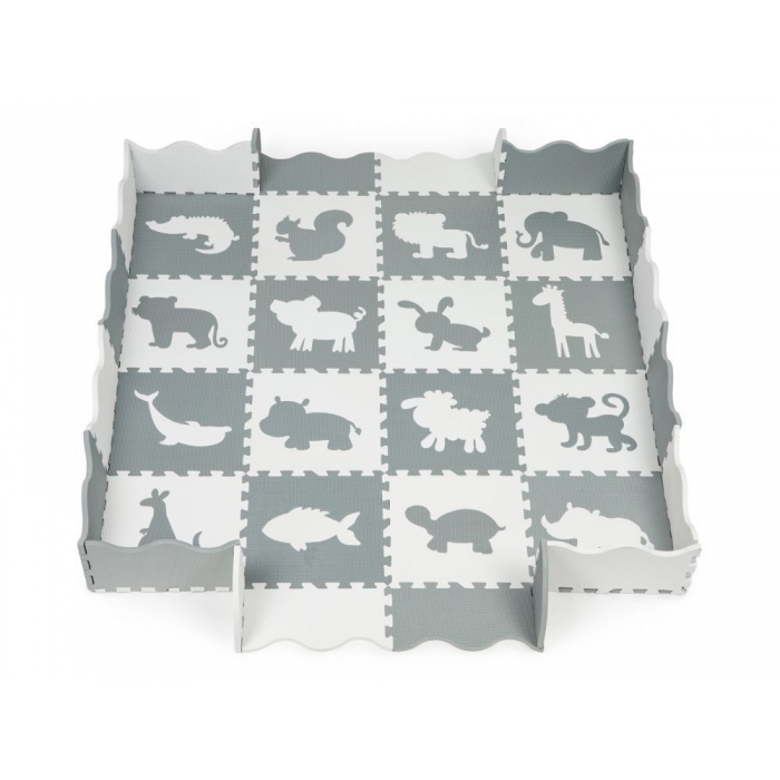 Saltea joacă Ecotoys puzzle gri 36 piese